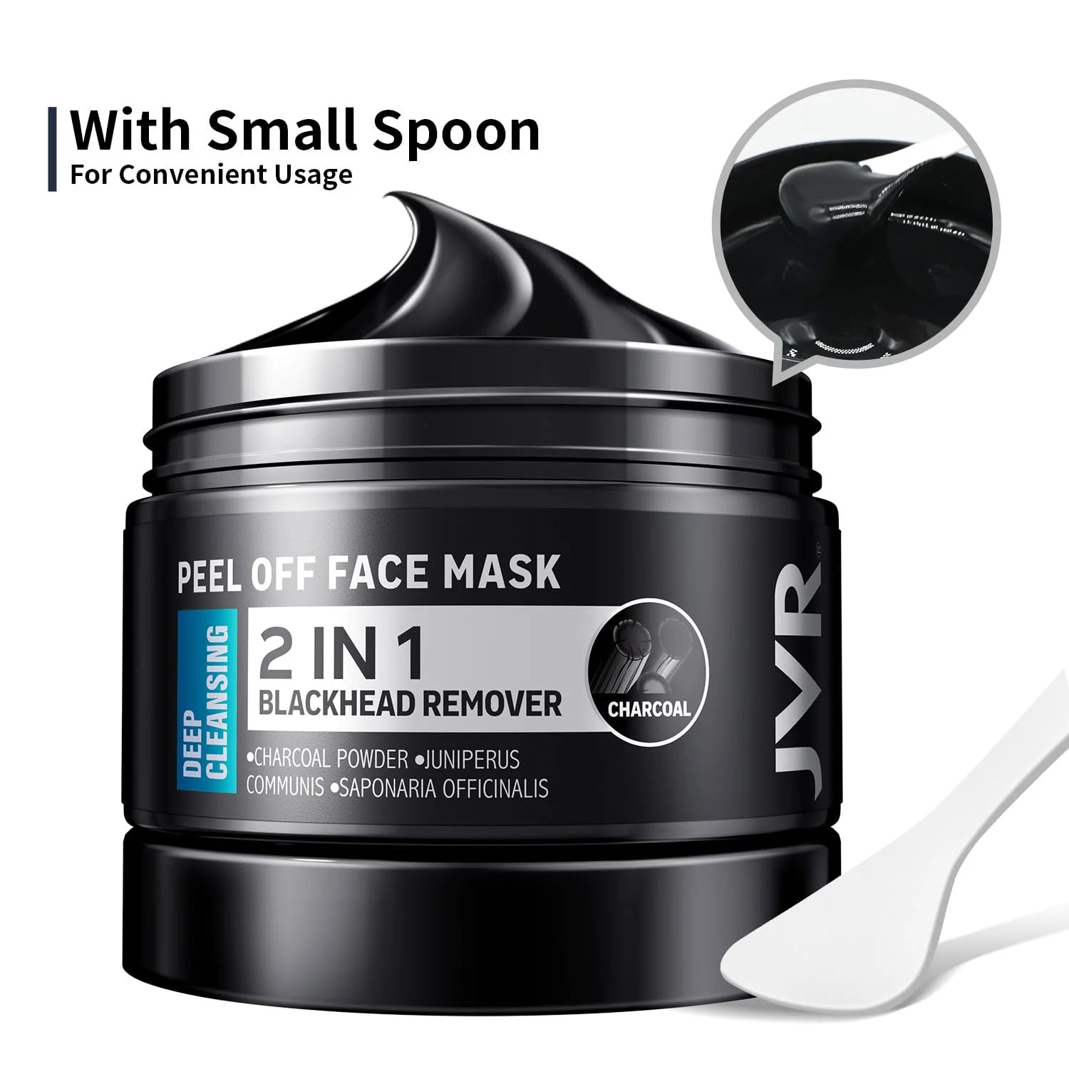 2-in-1 Blackhead Remover Peel-Off Mask for Men, Deep Cleansing Facial Mask with Applicator Spoon, 8.46 oz