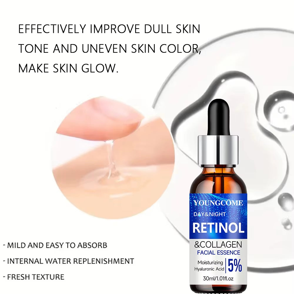 Retinol Cream Serum Combo Set Locks in Moisture Repairs Skin Smoothes Wrinkles Increases Elasticity for Younger Healthier Skin