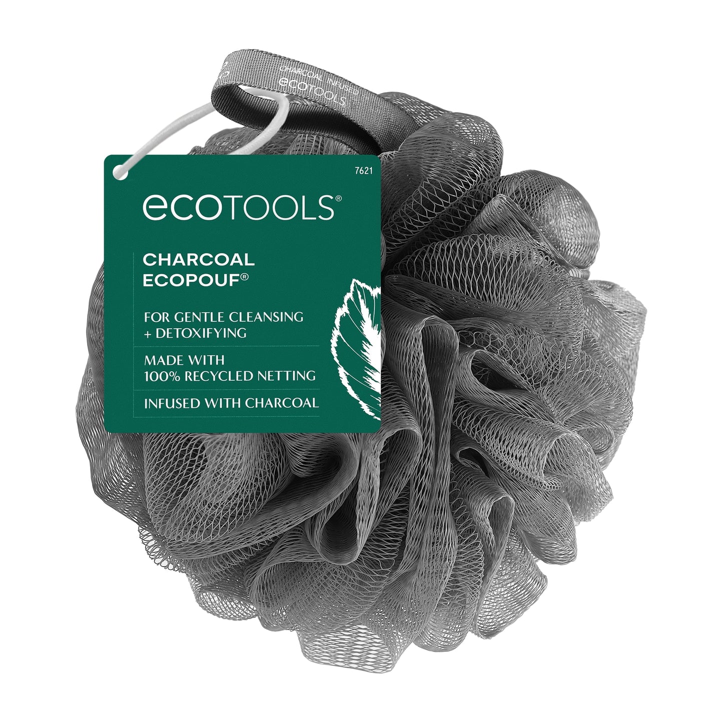 Charcoal-Infused Bath Sponge - Black Loofah for Body Cleansing and Exfoliation, Single Count for Adults