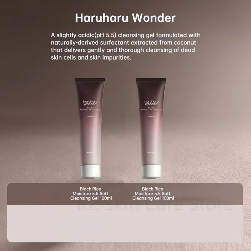 Haruharu Wonder Black Rice Toner Cleansing Oil Whitening Moisture Soft Cleansing Gel Fermented Facial Cleanser Korean Skin Care