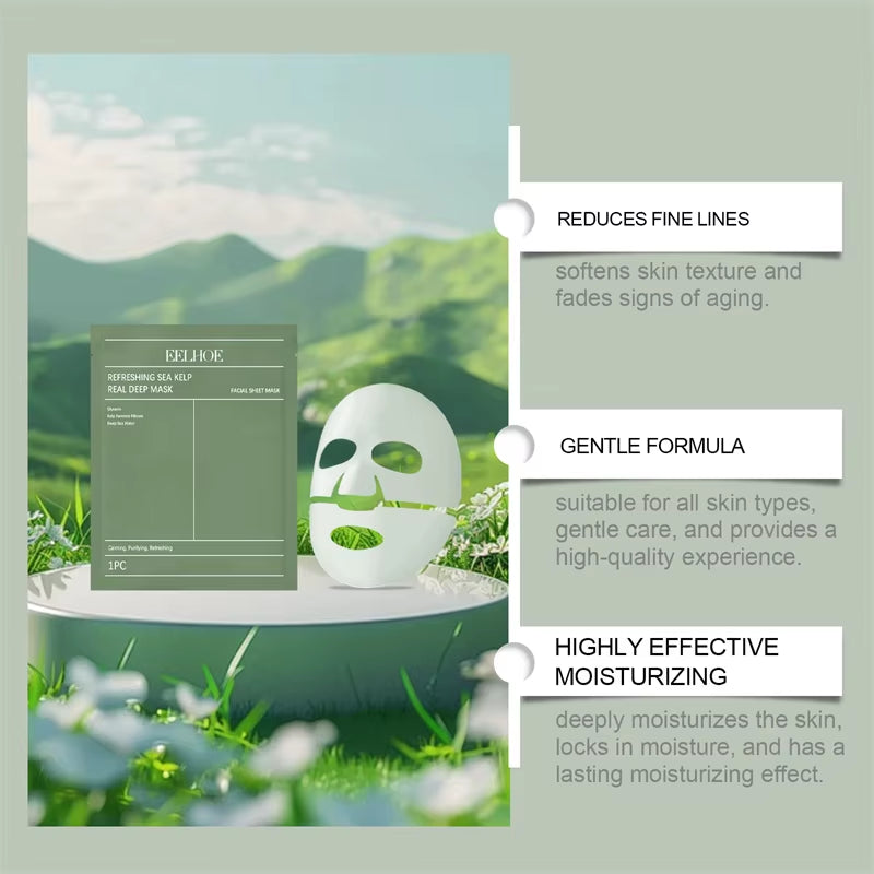 Seaweed Deep Repair Mask for Restoring Facial Skin Elasticity and Hydration - Moisturizing Beauty Treatment in Korean Cosmetics