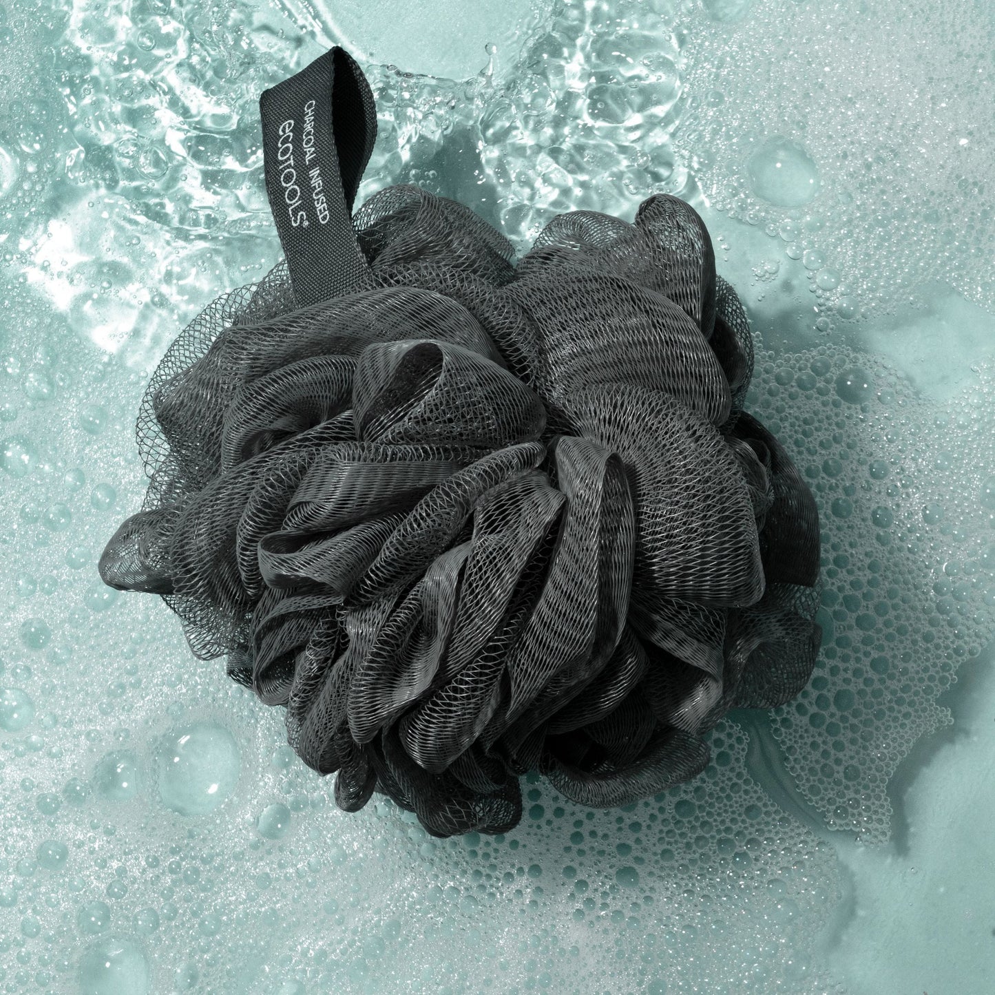 Charcoal-Infused Bath Sponge - Black Loofah for Body Cleansing and Exfoliation, Single Count for Adults