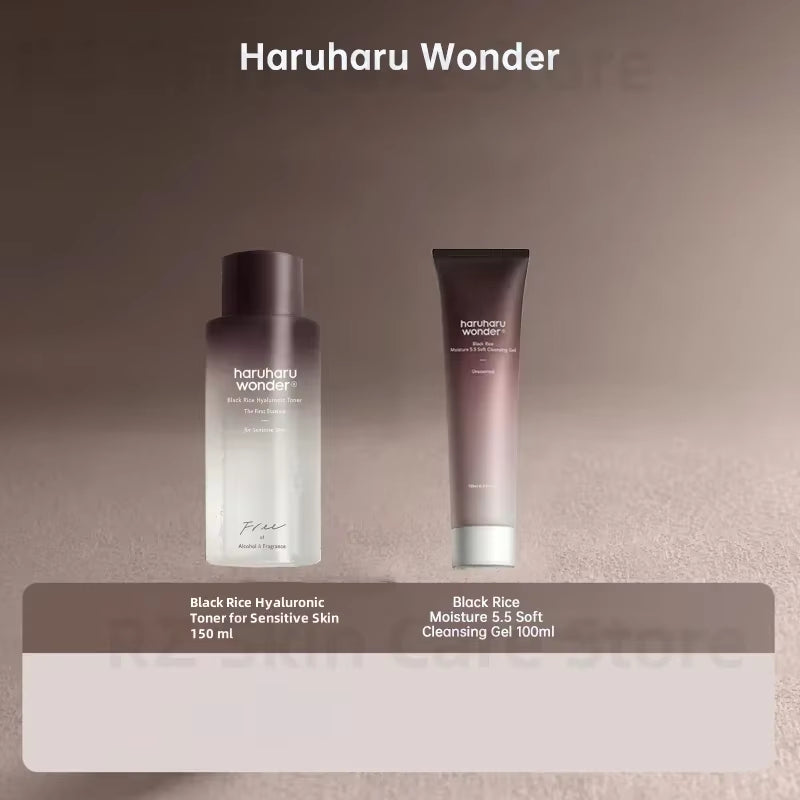 Haruharu Wonder Black Rice Toner Cleansing Oil Whitening Moisture Soft Cleansing Gel Fermented Facial Cleanser Korean Skin Care