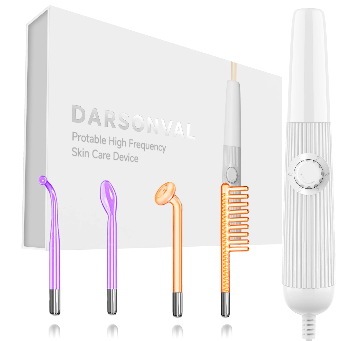 High Frequency Facial Machine Skin Therapy with 4 Combination Neon Argon Wands Remove Wrinkles Acne Beauty Facial