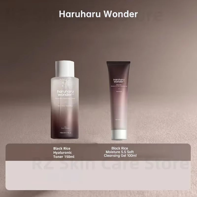 Haruharu Wonder Black Rice Toner Cleansing Oil Whitening Moisture Soft Cleansing Gel Fermented Facial Cleanser Korean Skin Care